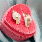 Сережки срібні з золотом і яскравими фіанітами