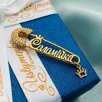 Шпилька срібна Соломійка з позолотою і короною