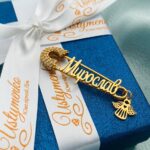Шпилька срібна Мирослав з позолотою і фіанітами