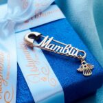 Шпилька срібна Матвій з позолотою і ангелом