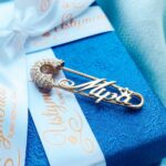 Шпилька срібна Міра з позолотою