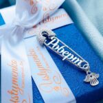 Шпилька срібна Роберт з фіанітами і янголом