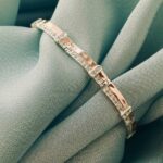 Браслет жіночий срібний з золотом і камінчиками