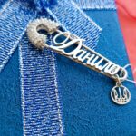 Шпилька срібна Данило з фіанітами і тризубом