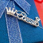 Шпилька срібна Евеліна з фіанітами і короною