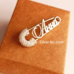 Шпилька срібна Анна з білими камінчиками