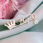 Шпилька срібна Марія з фіанітами і короною