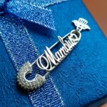 Шпилька срібна Матвій з фіанітами і янголом