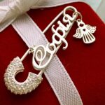 Шпилька срібна Софія з короною і янголом