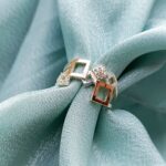 Каблучка срібна з золотом і фіанітами - Зображення 3