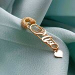 Шпилька срібна Валерія з позолотою і сердечком